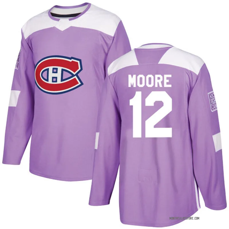 Purple Men's Dickie Moore Montreal Canadiens Authentic Fights Cancer Practice Jersey