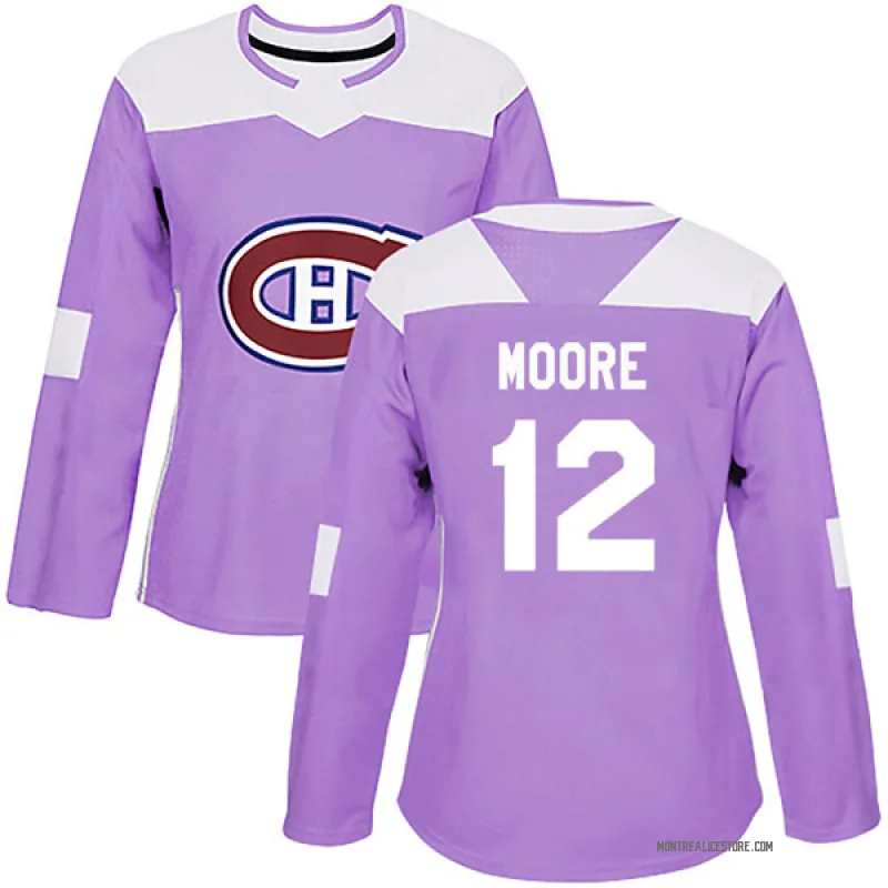 Purple Women's Dickie Moore Montreal Canadiens Authentic Fights Cancer Practice Jersey