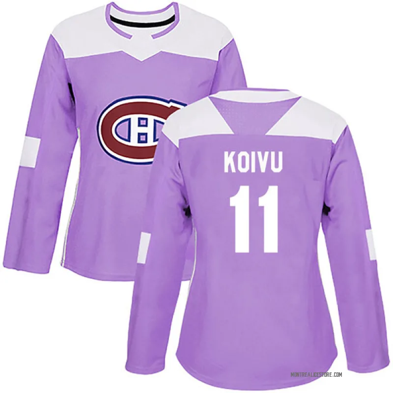 Purple Women's Saku Koivu Montreal Canadiens Authentic Fights Cancer Practice Jersey