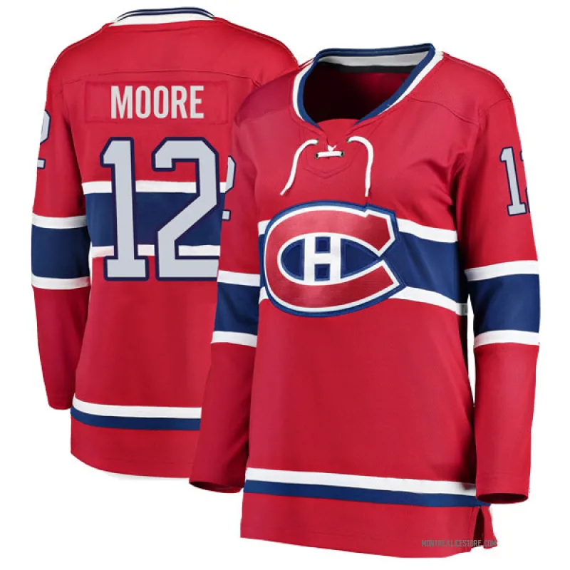 Red Women's Dickie Moore Montreal Canadiens Breakaway Home Jersey