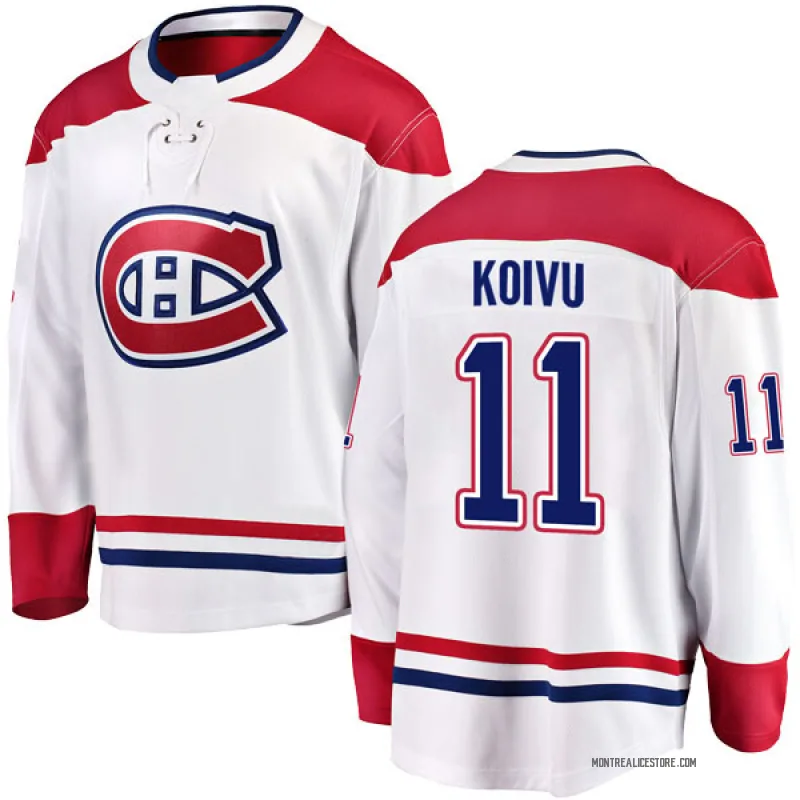 White Men's Saku Koivu Montreal Canadiens Breakaway Away Jersey