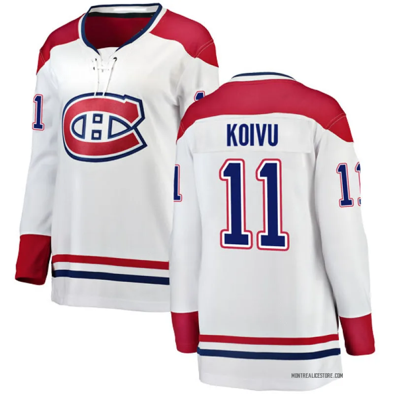 White Women's Saku Koivu Montreal Canadiens Breakaway Away Jersey